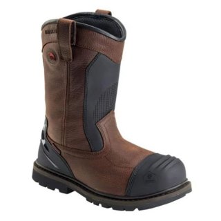 Avenger Free Shipping Men's Wellington Met Guard Leather Waterproof Boots-Brown