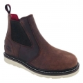 Avenger Free Shipping Men's Wedge Chelsea Leather Waterproof Boots-Brown