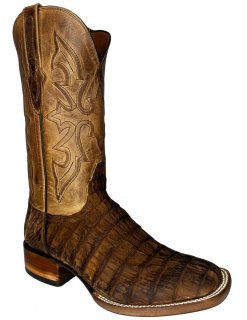 New Collection Black Jack Men's The Jack Burnished Brandy Caiman Tail Boots - Brown