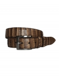 New Collection Black Jack Men's 1.5 Inch Tiger Eye Caiman Belly Belt - Brown/Tan