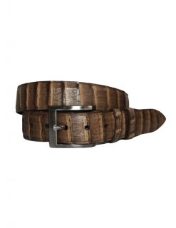New Collection Black Jack Men's 1.5 Inch Tiger Eye Caiman Belly Belt - Brown/Tan
