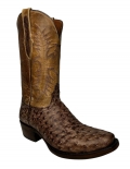 New Collection Black Jack Men's Kango Bruciato Full Quill Ostrich Boots - Brown