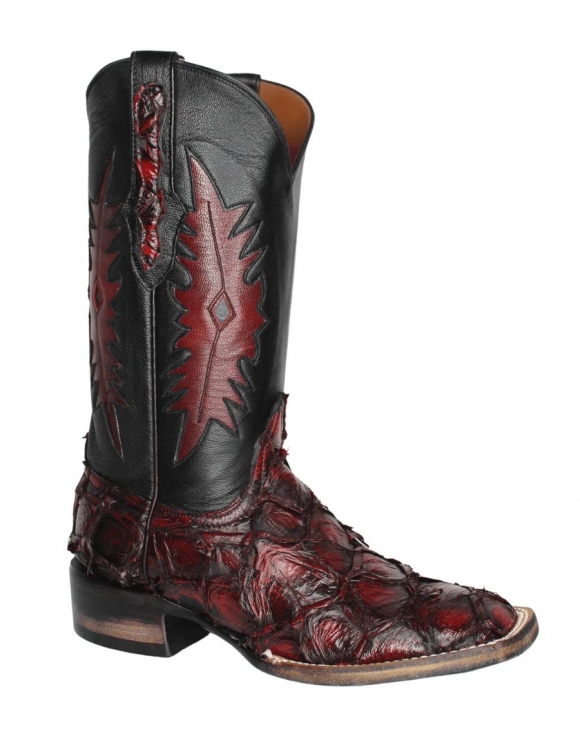 New Collection Black Jack Men's Black Cherry Pirarucu Boots - Black Cherry