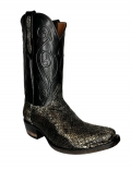 New Collection Black Jack Men's Black Stained Natural Western Rattlesnake Boots - Black
