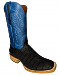 New Collection Black Jack Men's Sewell Black Sueded Caiman Tail Boots - Black