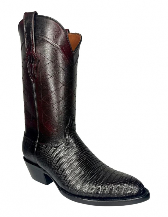 New Collection Black Jack Men's Black Cherry Lizard Boots - N/A