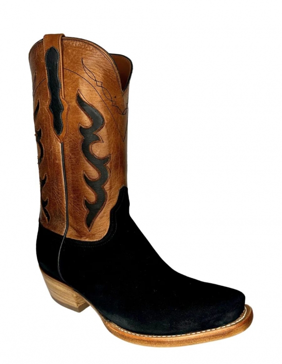 New Collection Black Jack Men's Black Sueded Goat Boots - N/A