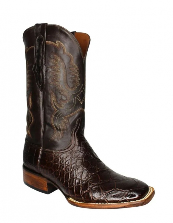 New Collection Black Jack Men's Chocolate Alligator Belly Boots - N/A