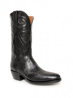 New Collection Black Jack Men's Black Smooth Ostrich Boots - N/A