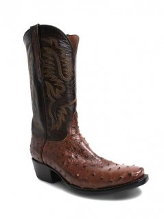 New Collection Black Jack Men's Kango Tobacco Full Quill Ostrich Boots - Brown