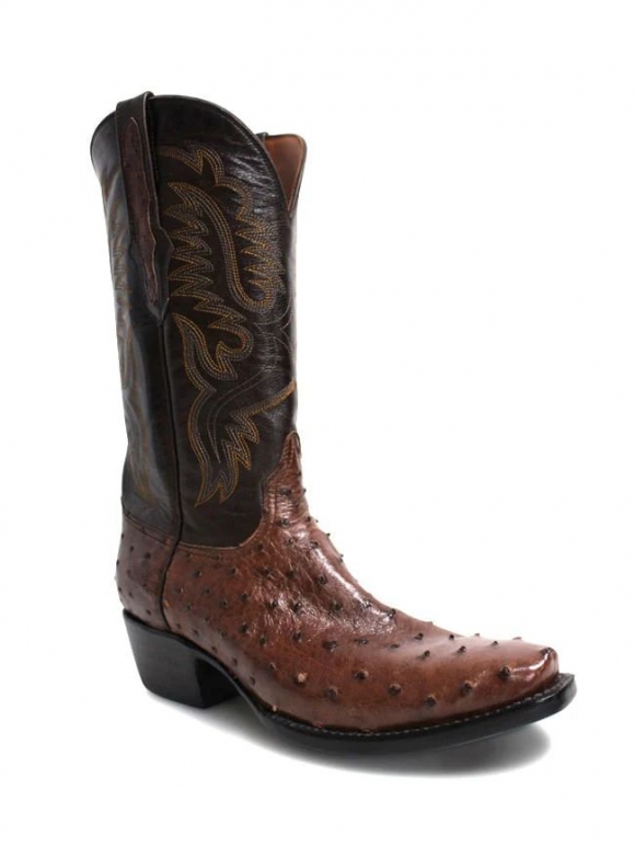 New Collection Black Jack Men's Kango Tobacco Full Quill Ostrich Boots - Brown