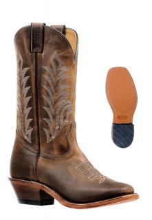 Boulet Women's Rider Sole Tan - Vintage Square Toe | Free Delivery