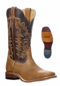 Boulet Men's Injected Leather Soles - Wide Square Toe | Free Delivery