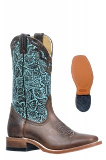 Boulet Women's Rider Sole Tan - Wide Square Toe | Free Delivery