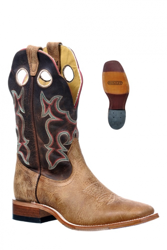 Boulet Men's Injected Leather Soles - Wide Square Toe | Free Delivery