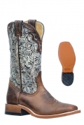 Boulet Women's Rider Sole Tan - Wide Square Toe | Free Delivery