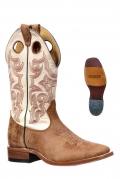 Boulet Men's Injected Leather Soles - Wide Square Toe | Free Delivery