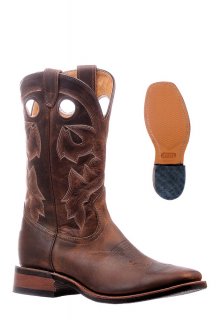 Boulet Men's Rider Sole Tan - Wide Square Toe | Free Delivery