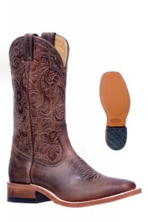 Boulet Women's Rider Sole Tan - Wide Square Toe | Free Delivery