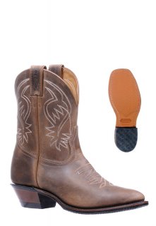 Boulet Women's Rider Sole Tan - Medium Cowboy Toe | Free Delivery
