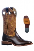 Boulet Men's Injected Leather Soles - Wide Square Toe | Free Delivery