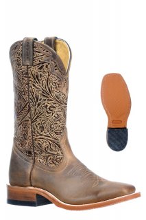 Boulet Women's Rider Sole Tan - Wide Square Toe | Free Delivery
