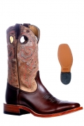 Boulet Men's Rider Sole Tan - Wide Square Toe | Free Delivery