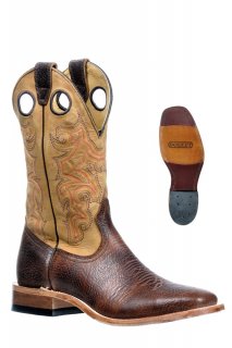 Boulet Men's Injected Leather Soles - Wide Square Toe | Free Delivery