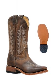 Boulet Women's Rider Sole Tan - Vintage Square Toe | Free Delivery