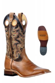 Boulet Men's Injected Leather Soles - Wide Square Toe | Free Delivery