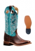 Boulet Women's Rider Sole Tan - Wide Square Toe | Free Delivery