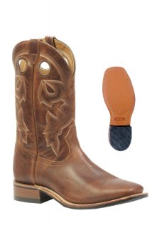 Boulet Men's Rider Sole Tan - Wide Square Toe | Free Delivery