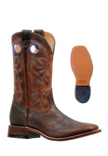 Boulet Men's Rider Sole Tan - Wide Square Toe | Free Delivery
