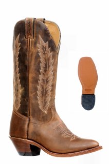 Boulet Women's Rider Sole Tan - Medium Cowboy Toe | Free Delivery