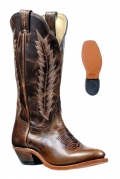 Boulet Women's Rider Sole Tan - Medium Cowboy Toe | Free Delivery