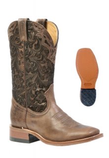 Boulet Women's Rider Sole Tan - Wide Square Toe | Free Delivery