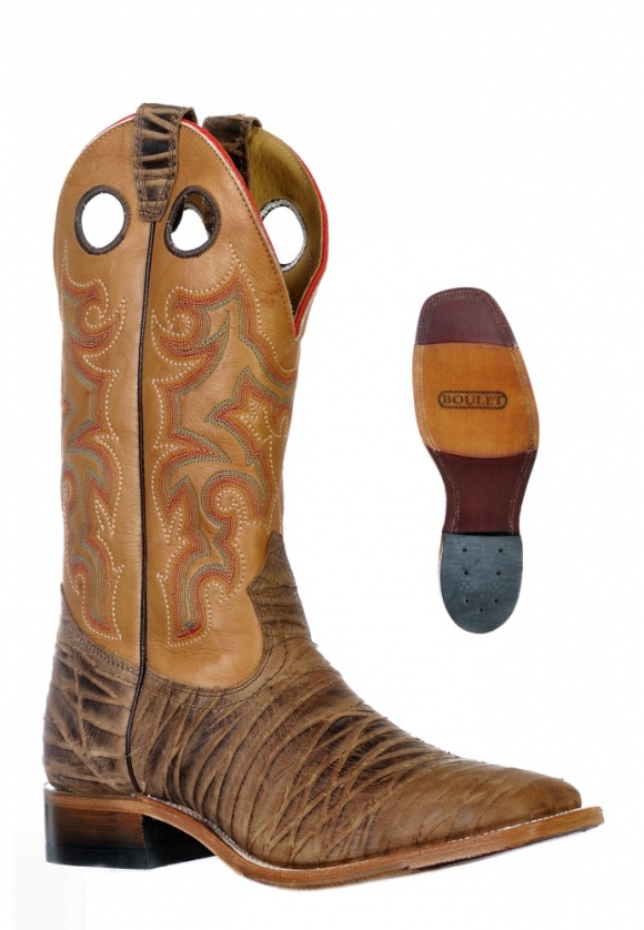 Boulet Men's Injected Leather Soles - Wide Square Toe | Free Delivery