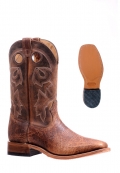 Boulet Men's Rider Sole Tan - Wide Square Toe | Free Delivery