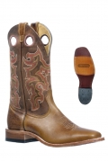 Boulet Men's Injected Leather Soles - Wide Square Toe | Free Delivery
