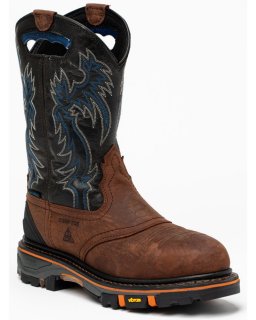 Cody James Men's 11" Decimator Waterproof Western Work Boots - Nano Composite Toe | Brown | Free Delivery