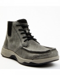 Cody James Men's Trusted Glacier Lace-Up Casual Chelsea Boots - Moc Toe | Grey | Free Delivery