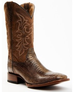 Cody James Men's Cobra Brown Exotic Western Boots - Broad Square Toe | Brown | Free Delivery