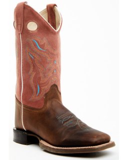 Cody James Boys' Inlay Western Boots - Broad Square Toe | Brown | Free Delivery