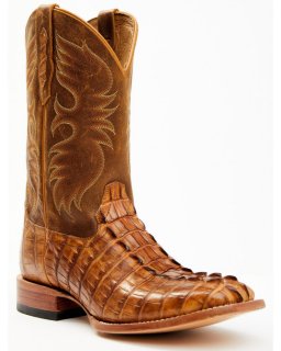 Cody James Men's Caiman Cognac 12" Exotic Western Boots - Broad Square Toe | Tan | Free Delivery