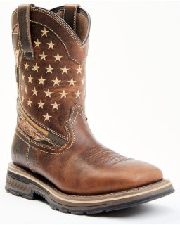 Cody James Men's Disruptor ASE7 Western Work Boots - Soft Toe | Brown | Free Delivery