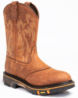 Cody James Men's 11" Decimator Western Work Boots - Soft Toe | Brown | Free Delivery