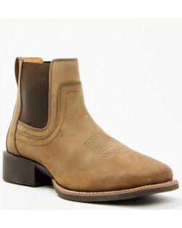 Cody James Men's Ace Chelsea Boots - Broad Square Toe | Brown | Free Delivery