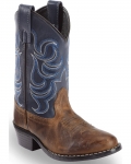 Cody James Boys' Holt Two-Tone Embroidered Western Boots - Round Toe | Brown | Free Delivery