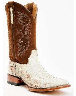 Cody James Men's Bone Python Exotic Western Boot - Broad Square Toe | Brown | Free Delivery