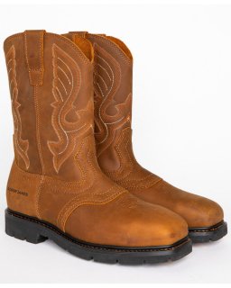 Cody James Men's Broad Square Composite Toe Western Work Boots | Brown | Free Delivery